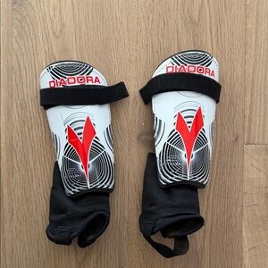 Diadora Kids’ Red and Black Shin Guards